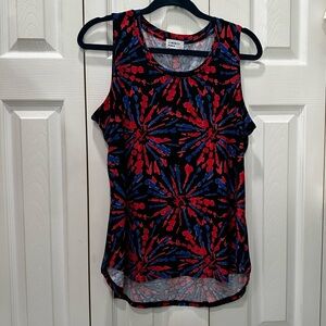 Vibrant Blue and Red Sleeveless Tank Top